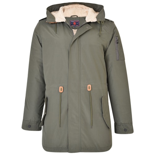 KAM Sherpa Lined Parker Coat Green